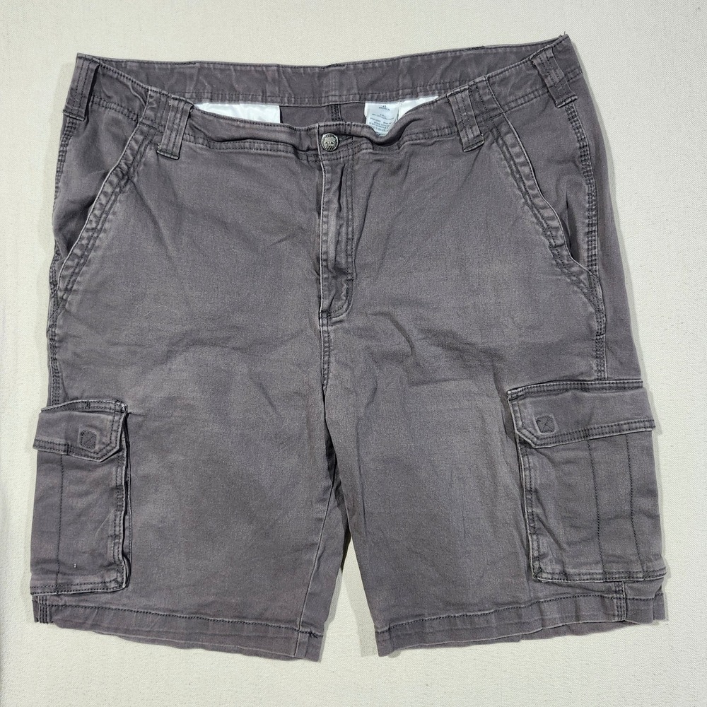Berne Apparel Mens Gray Cotton Lycra Cargo Shorts Size 42 S922SLA Utility Work